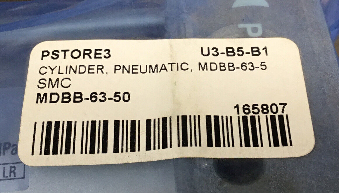 SMC  MDBB63-50  Pneumatic Cylinder Max. Press. 1.0MPa         6E-19