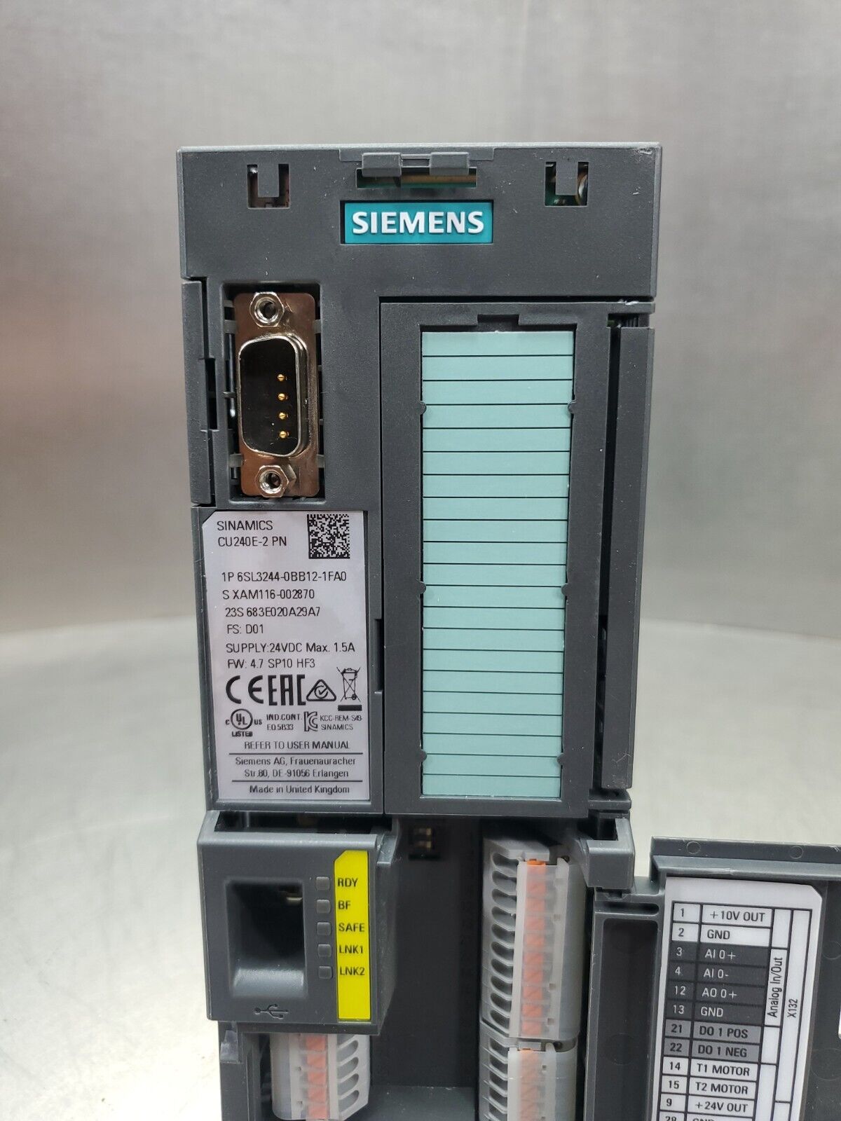 Siemens 6SL3210-1PE12-3UL1 (SINAMICS PM240-2) w/ IOP-2 HMI Panel          1D-0.