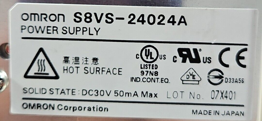 Omron S8VS-C24024A Power Supply.                                          4E-25