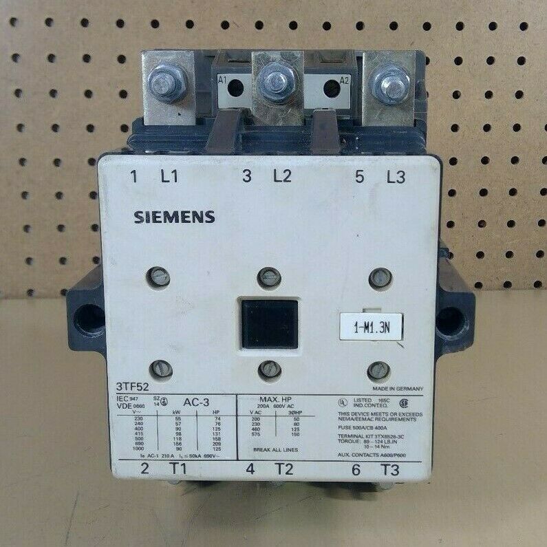 Siemens 3TF5222-0AJ1 3 Pole Contactor 3TF52                                   4H